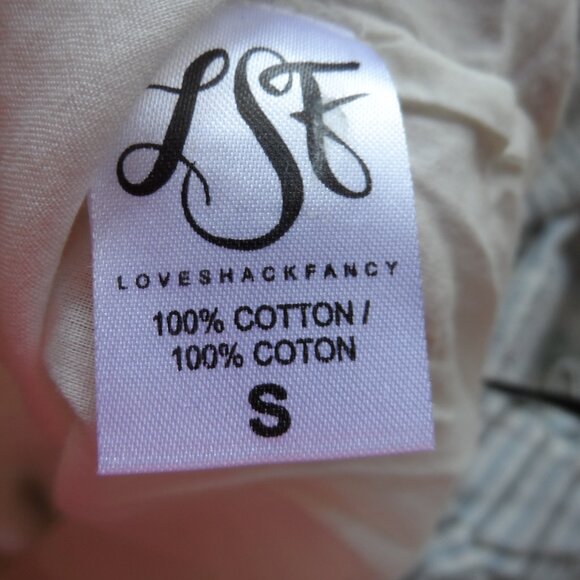 New LoveShackFancy Blue/Ivory Striped Maxi Dress Size S - Picture 16 of 16